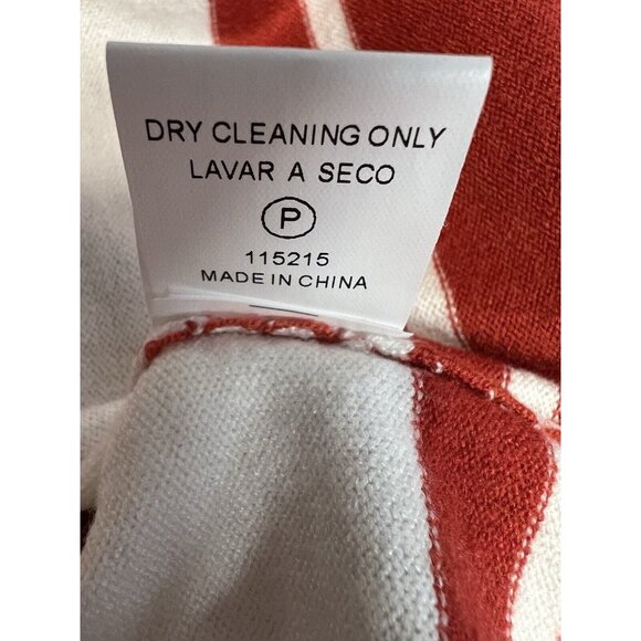 Pink Clover Womens Striped Sweater~Size XXL~Burnt Red White Curved Hem NWT~L5 11 - Picture 11 of 11